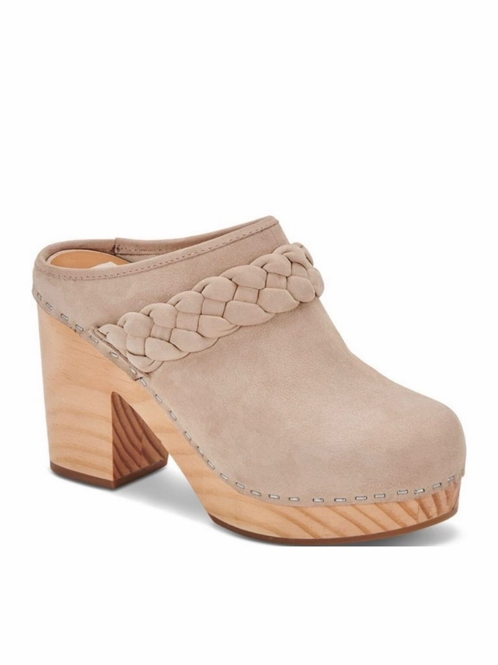 Dolce Vita Beige Braided Heeled Clogs Size 7.5